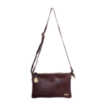 Women’s Burgundy Leather Crossbody Bag with Adjustable Strap