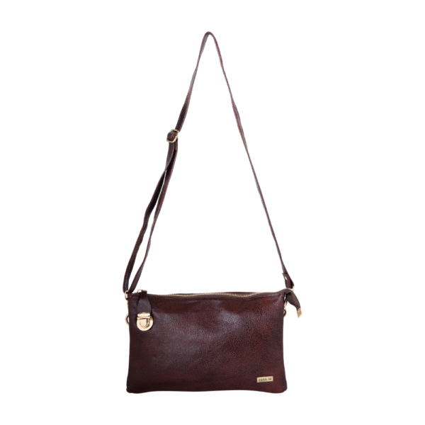 Women’s Burgundy Leather Crossbody Bag with Adjustable Strap