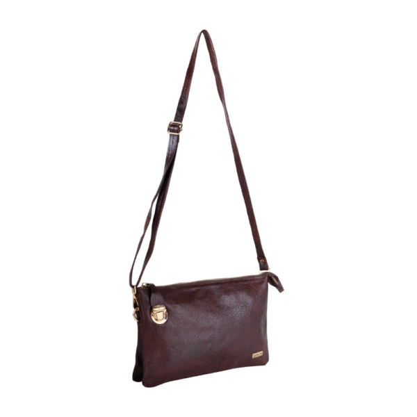 Women’s Burgundy Leather Crossbody Bag with Adjustable Strap