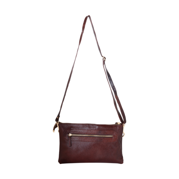 Women’s Burgundy Leather Crossbody Bag with Adjustable Strap