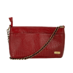 Women’s Genuine Leather Sling Bag with Metal Chain Strap