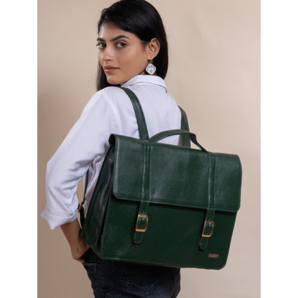 Women’s Genuine Leather Laptop Bag for 15.6-Inch Laptops