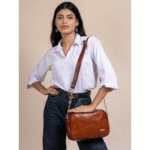 Women’s Brown Textured Leather Sling & Crossbody Bag