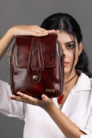 TANN IN Pure Leather Handcrafted Brown Messenger Sling Bag for Women
