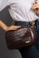 Women’s Brown Textured Leather Sling & Crossbody Bag