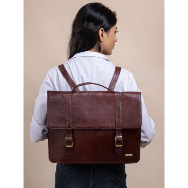 Women’s Genuine Leather Laptop Bag for 15.6-Inch Laptops