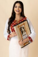 Shantiniketan Genuine Leather Document Folder with Kantha Stitch