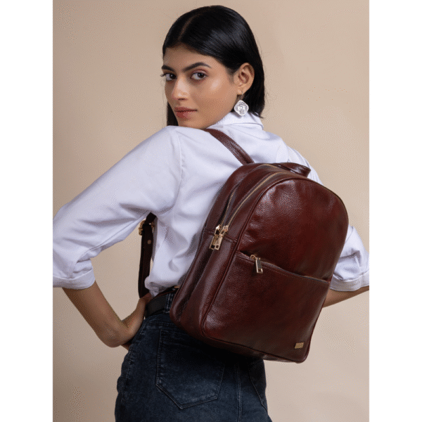 TANN IN Genuine Leather Statement Backpack