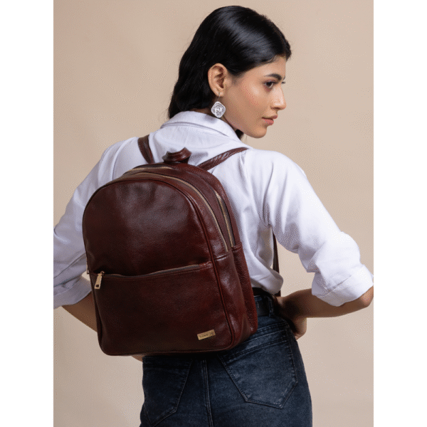 TANN IN Genuine Leather Statement Backpack