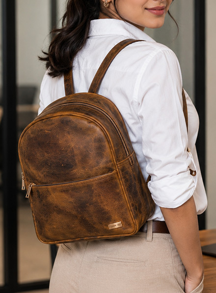 TANN IN genuine leather statement backpack