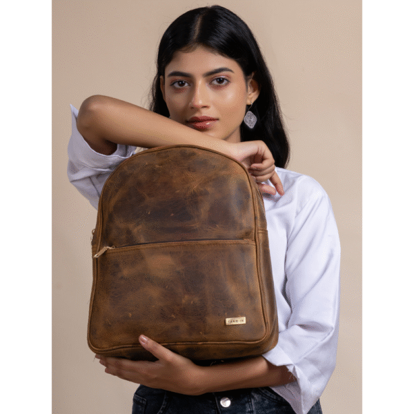 TANN IN Genuine Leather Statement Backpack