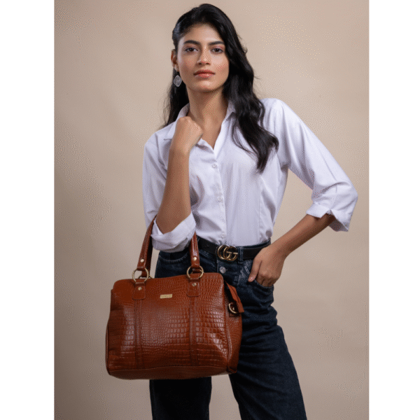 Women’s Genuine Leather Top-Handle Tote Bag