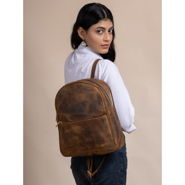 TANN IN Genuine Leather Statement Backpack