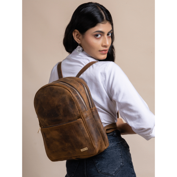 TANN IN Genuine Leather Statement Backpack