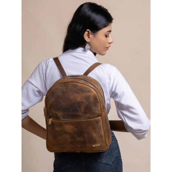 TANN IN Genuine Leather Statement Backpack