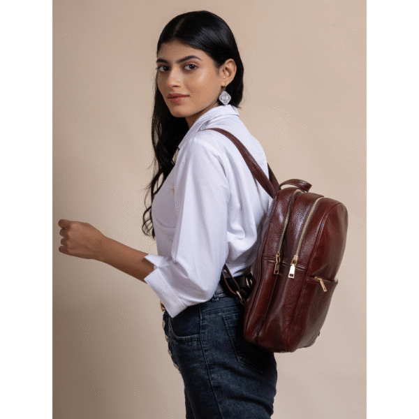TANN IN Genuine Leather Statement Backpack