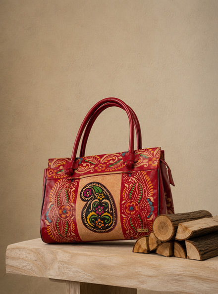 Shantiniketan batik leather shoulder bag colour option by TANN IN