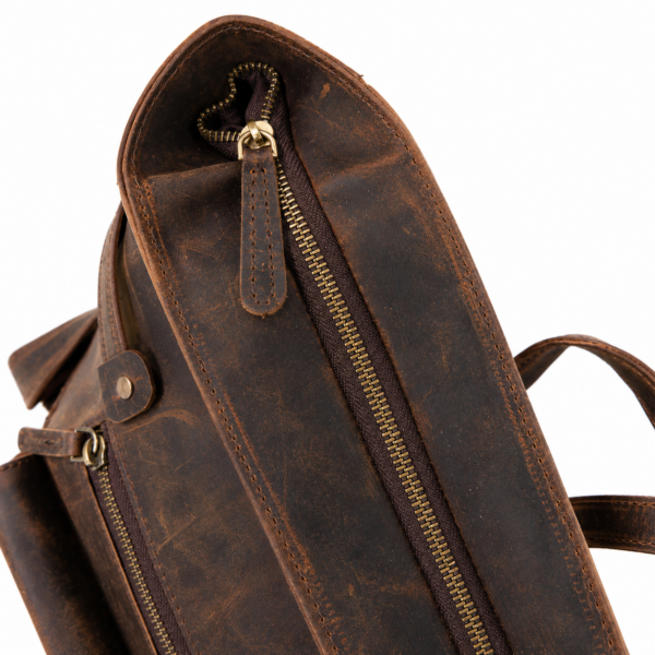 TANN IN Handcrafted Genuine Leather Hunter Roll-Top Backpack