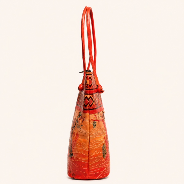 TANN IN Handcrafted Shantiniketan Genuine Leather Radha–Krishna Big Tote Bag