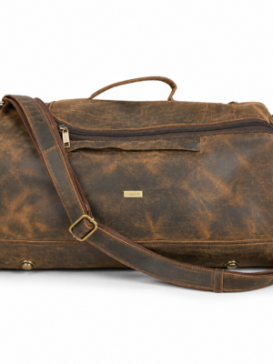 TANN IN Handcrafted Genuine Leather Vintage Tan Travel Duffel Bag